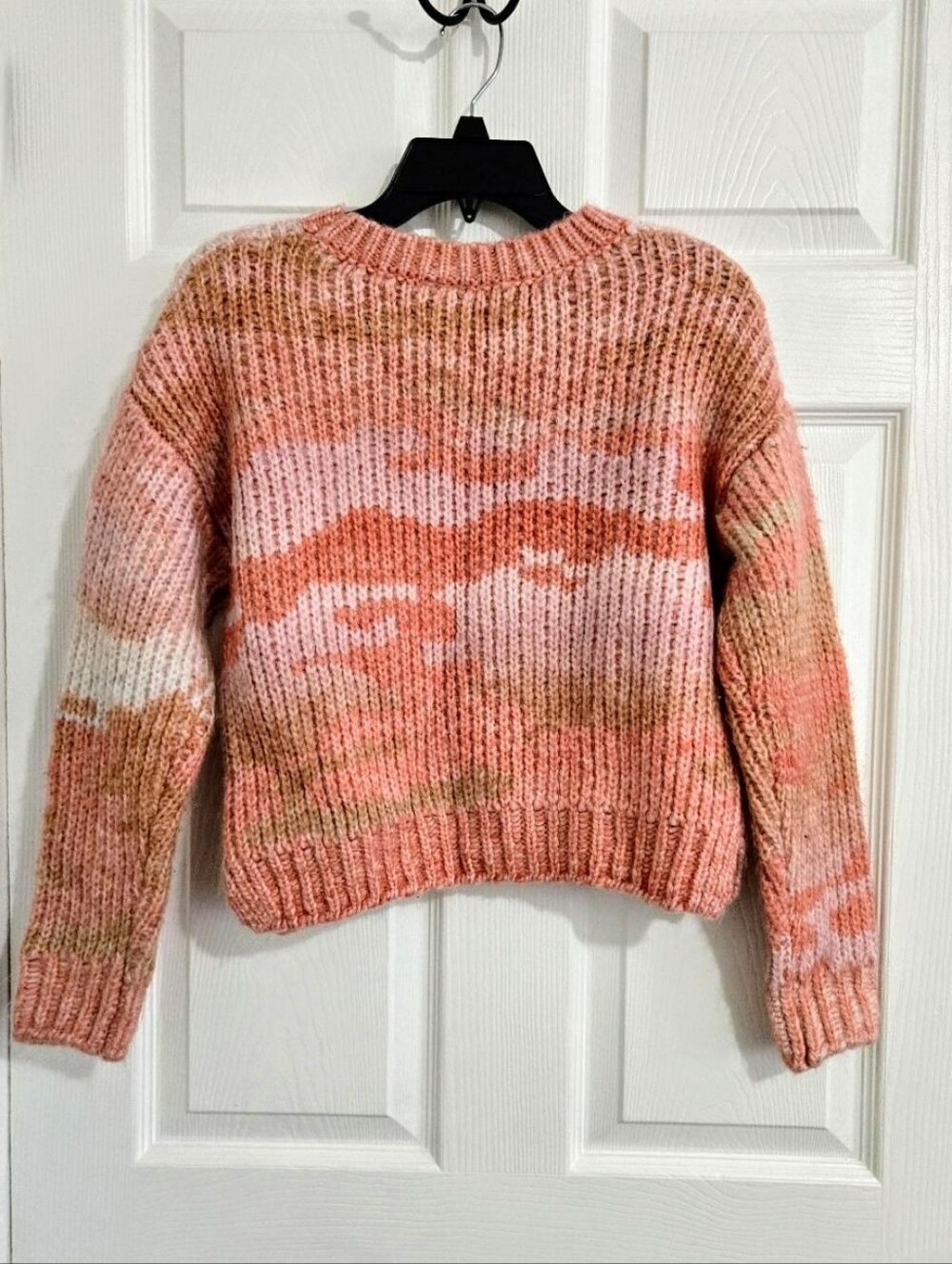Studio B by Robeau Women’s Small Pink Abstract Chunky Knit Sweater